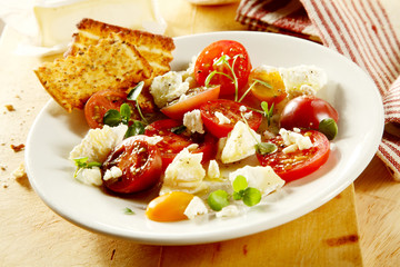 Fresh tomato and cheese Mediterranean salad