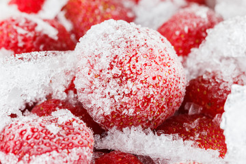 Strawberries, frozen for long term storage of ice.