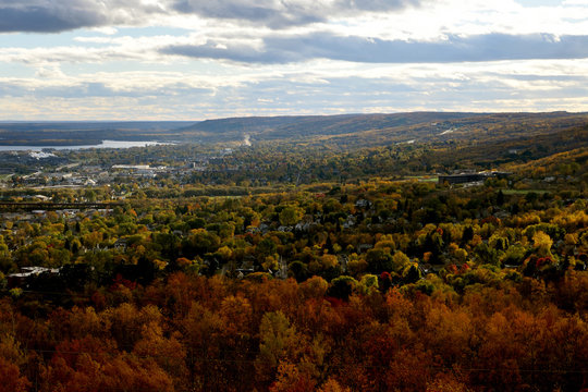 View Of Duluth Hillside And Lake Superior In Fall