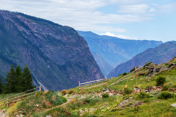 mountain valley height of the summer day