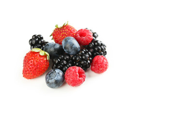Fresh sweet berries isolated on a white