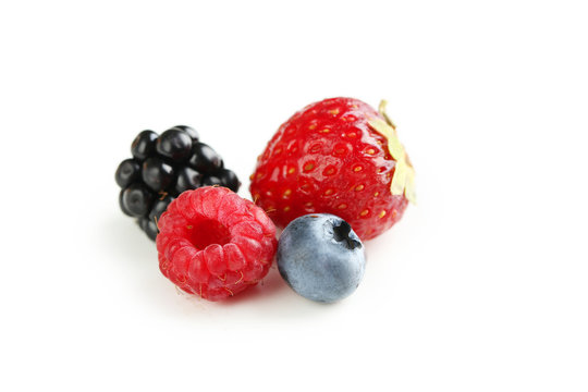 Fresh sweet berries isolated on a white