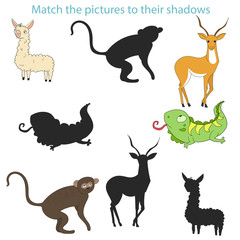 Match the pictures to their shadows child game 