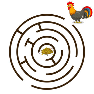 Game labyrinth find a way rooster vector 