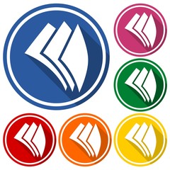 Document Icons set with long shadow