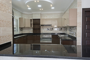 Kitchen area in luxury apartment