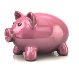 Pink piggy money bank