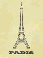 Fototapeta na wymiar World landmarks. Paris. France. Eiffel tower. Graphic template. Logos and badges.Linear design. Vector illustration retro poster