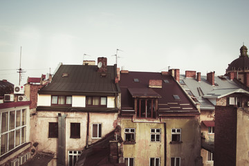 View from the roof on the houses