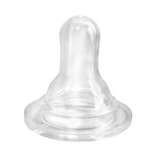 Transparent baby bottle nipple - latex or silicone - with path