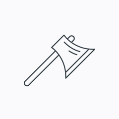 Axe icon. Worker equipment sign.