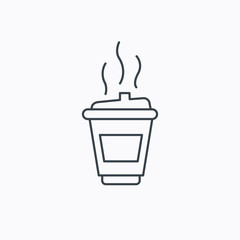 Coffee icon. Takeaway glass sign.