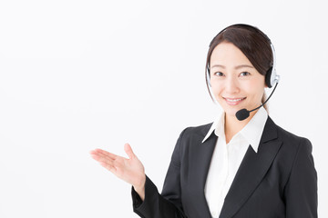 portrait of asian businesswoman on white background