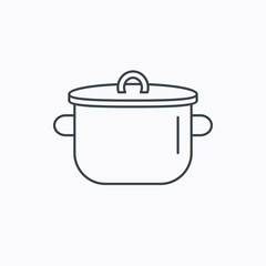 Pan icon. Cooking pot sign.