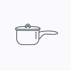 Saucepan icon. Cooking pot or pan sign.