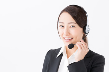 portrait of asian businesswoman on white background