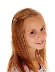 Fototapeta premium Closeup head shoot of young girl.