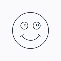 Smile icon. Positive happy face sign.