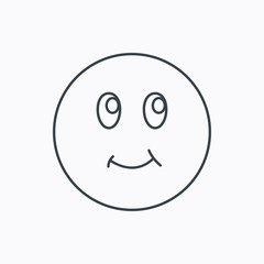 Smile icon. Positive happy face sign.