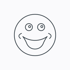 Obraz premium Smile icon. Positive happy face sign.