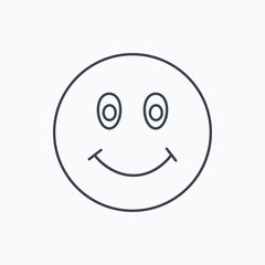 Smile icon. Positive happy face sign.