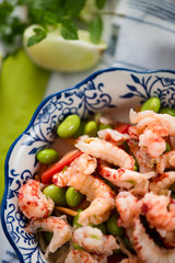 clean eating salad with crayfish