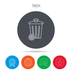 Recycle bin icon. Trash container sign.