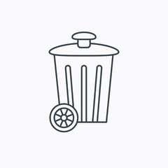 Recycle bin icon. Trash container sign.
