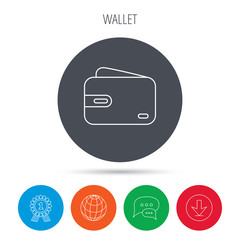 Wallet icon. Cash money bag sign.