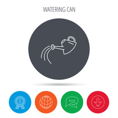 Fototapeta premium Watering can icon. Gardener equipment sign.