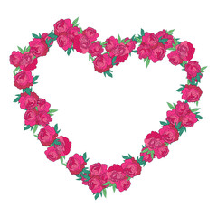 Floral heart made of peony