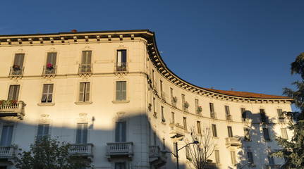Fototapeta na wymiar Residential building in Milan (Italy)