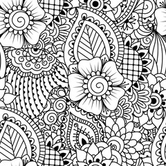 Seamless black and white pattern. 