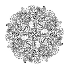 Round element for coloring book. 