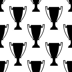 Sport trophy silhouettes seamless pattern