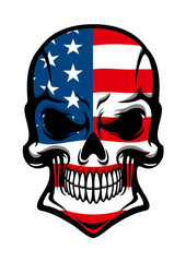 American skull with American flag pattern