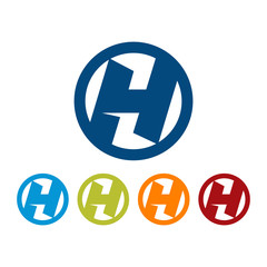 Cool H in Circle Logo Icon