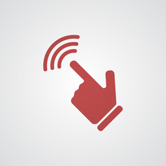 Flat red Touch Screen icon