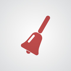 Flat red School Bell icon