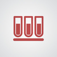Flat red Test Tube icon