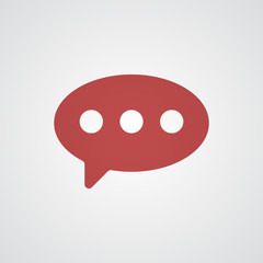 Flat red Comment icon