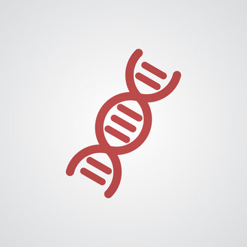 Flat red Dna icon
