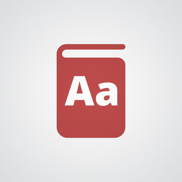 Flat red Text Book icon