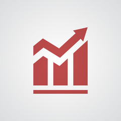 Flat red Trend icon