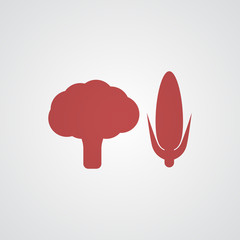 Flat red Vegetables icon