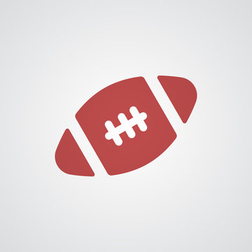 Flat red American Football icon