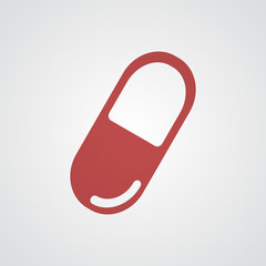 Flat red Pill icon