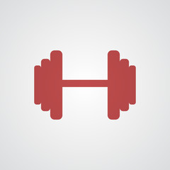 Fototapeta premium Flat red Dumbbell icon