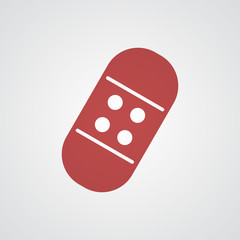 Flat red Band Aid icon