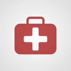 Obraz premium Flat red First Aid Kit icon